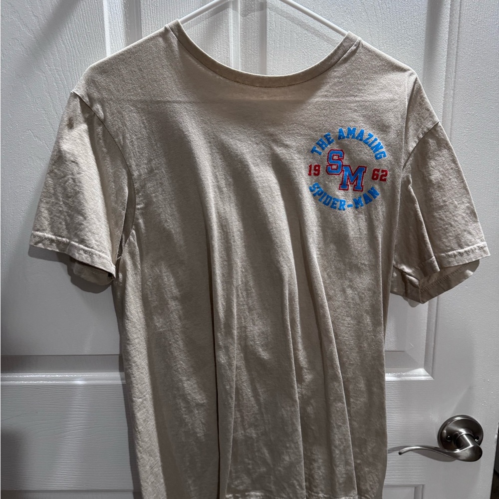 Marvel Beige Short Sleeve Tee with Colorful Emblem